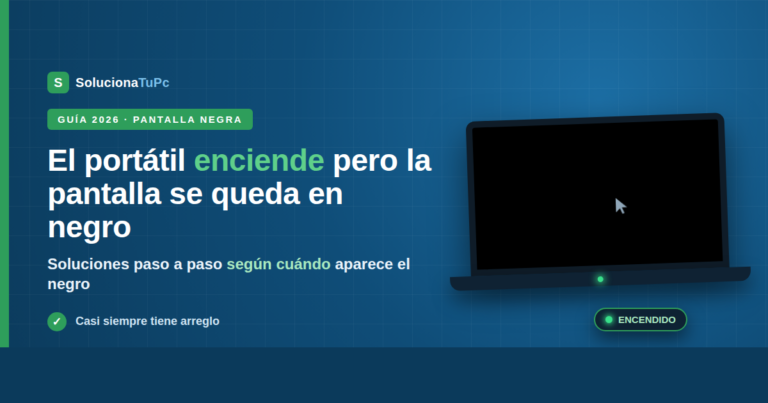 El portátil enciende pero la pantalla se queda en negro: soluciones