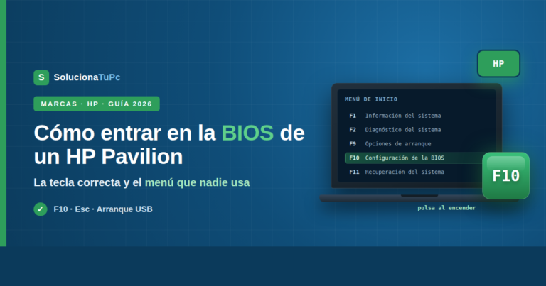 Cómo entrar en la BIOS de un HP Pavilion: tecla y pasos