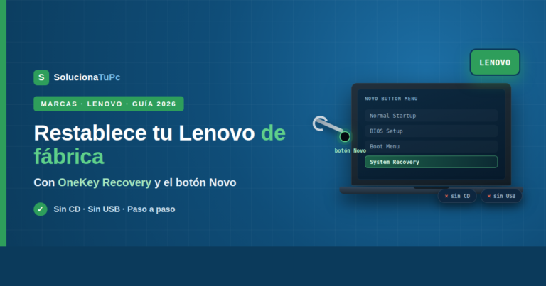 Cómo restablecer de fábrica un Lenovo con OneKey Recovery