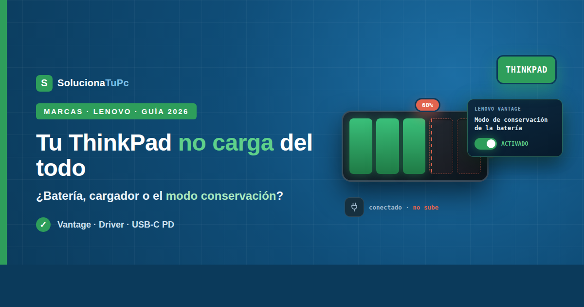 Lenovo ThinkPad no carga: ¿es la batería o el cargador?