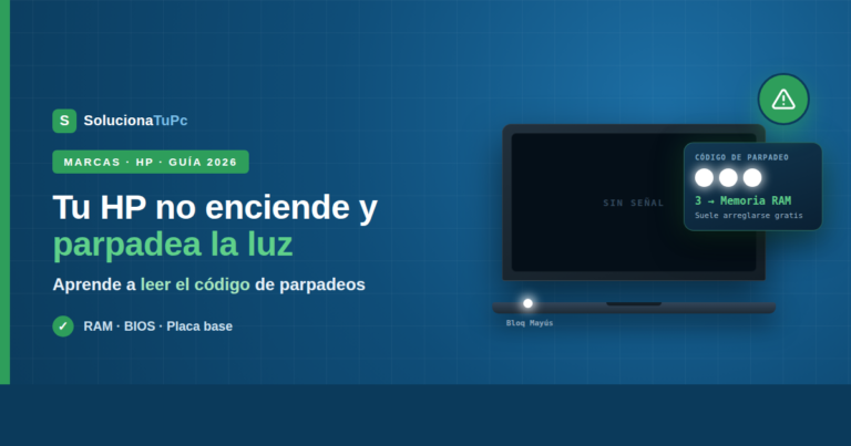 Mi HP Pavilion no enciende y parpadea la luz blanca: solución