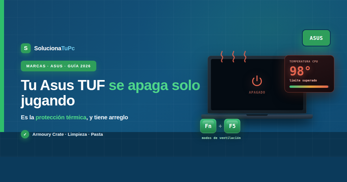 El Asus TUF Gaming se apaga solo por temperatura: solución