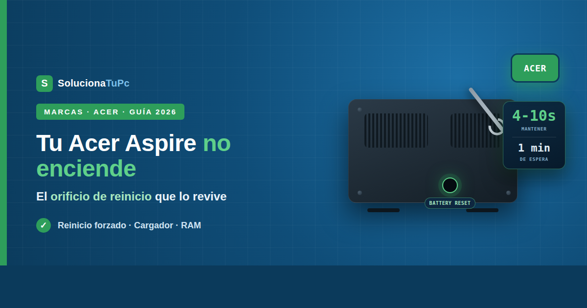 Mi Acer Aspire no enciende: diagnóstico completo