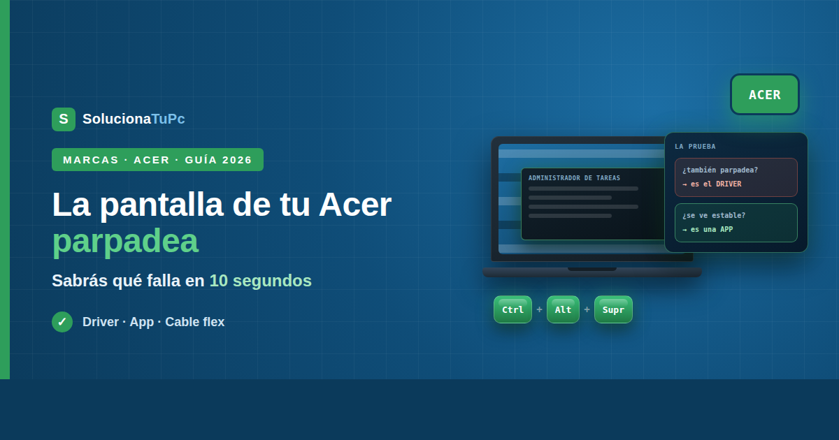 Pantalla parpadeando en un Acer Aspire: cable, panel o gráfica