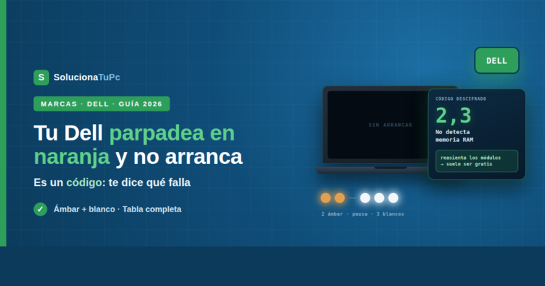 Mi Dell Inspiron 15 no enciende y parpadea en naranja