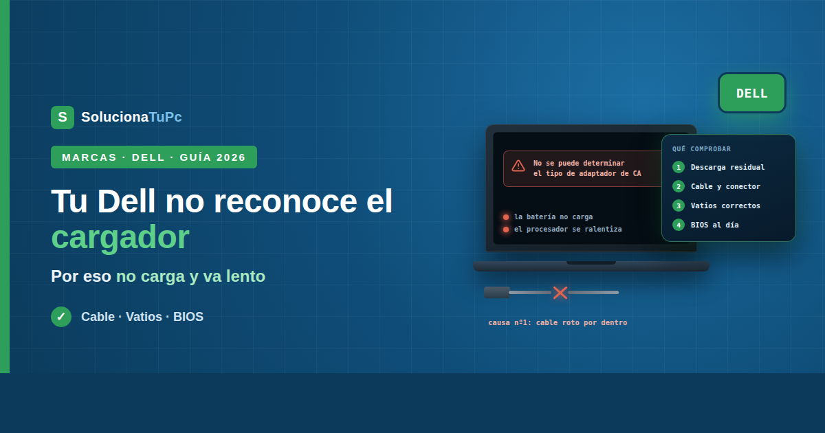 Dell XPS: «cargador no reconocido» y no carga, cómo arreglarlo