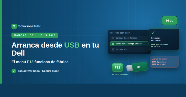 Cómo arrancar desde USB en un Dell (menú F12) paso a paso