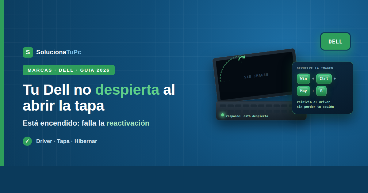 Dell Latitude con pantalla negra al abrir la tapa: solución