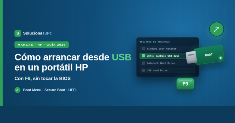 Cómo arrancar desde USB en un portátil HP (Boot Menu F9)