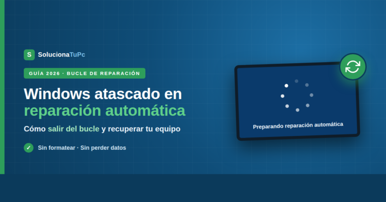Windows se queda en "Preparando reparación automática" en bucle: cómo salir