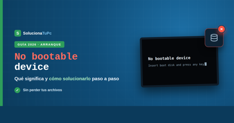 Error "No bootable device" en un portátil: qué es y cómo solucionarlo