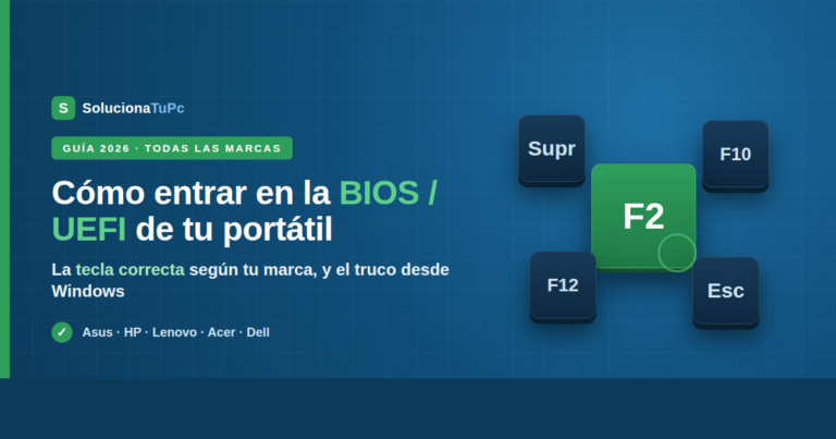 Cómo entrar en la BIOS/UEFI de tu portátil (Asus, HP, Lenovo, Acer, Dell)