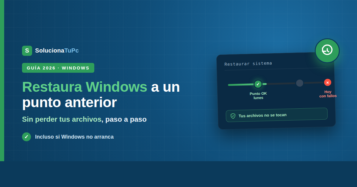Cómo restaurar Windows a un punto anterior sin perder archivos