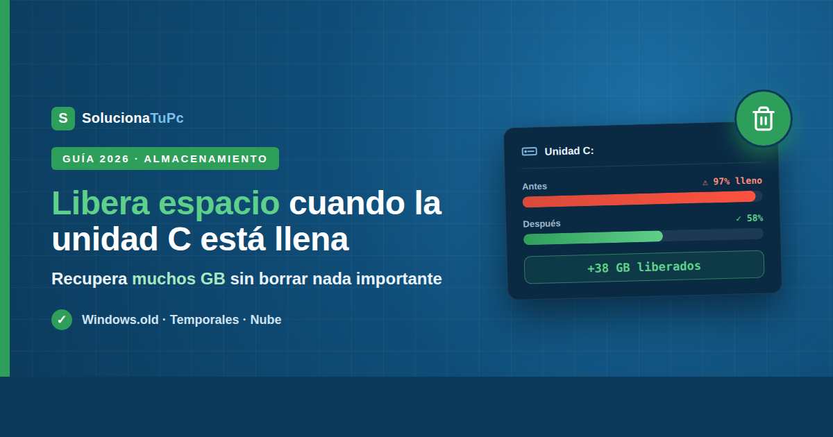 Cómo liberar espacio en disco en Windows cuando la unidad C está llena