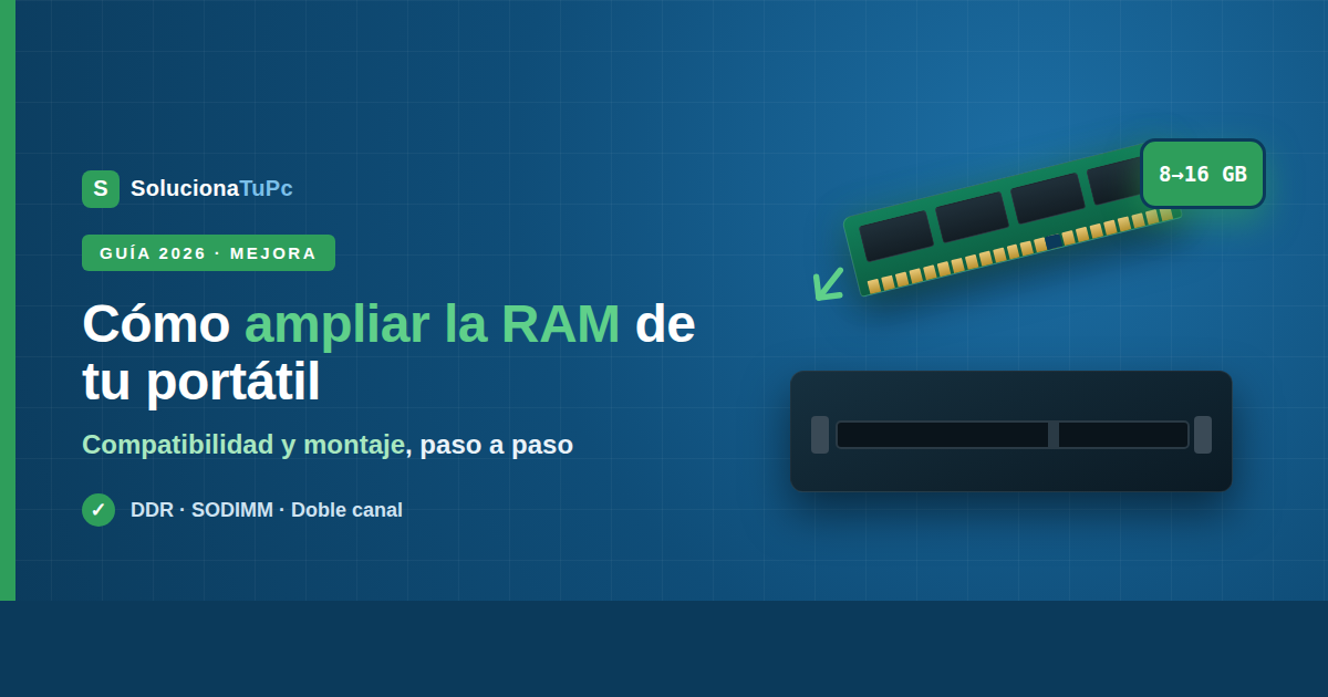 Cómo ampliar la RAM de un portátil: compatibilidad y montaje